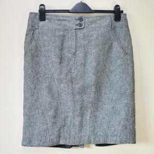 Dahlia collection| Grey linen Pencil skirt